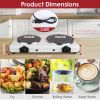 1800W Electric Infrared Dual Burner Portable Heating Hot Plate Stove Countertop RV Hotplate with 7.5” & 6.3” Glass Cooktop Stepless Temperature Adjust