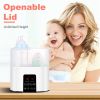 Electric Baby Milk Bottle Warmer fit for 2 Bottle Fast Milk Warmer Formula Warmer with 4 Heating Modes Adjustable Temperature Display Screen 24H Therm