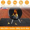 60x39in Under Grill Mat Folding Oil Absorbent Reusable Water Resistant Grilling Protective Mat for Decks Patios Smokers Fryer