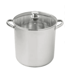 Mainstays Stainless Steel 12-Quart Stock Pot with Glass Lid, Induction Compatible, Stainless Steel, Dishwasher Safe