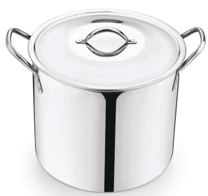 Mainstays 8-Qt Stainless Steel Stock Pot with Metal Lid, Ultra Durable, Stay-Cool Handles, Hand Wash Only