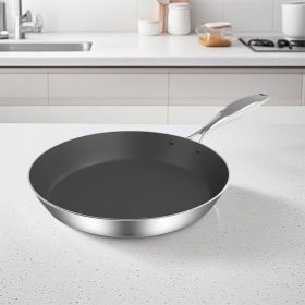 SOGA Stainless Steel Fry Pan 20cm Frying Pan Induction FryPan Non Stick Interior