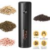 Electric Pepper Grinder USB Rechargeable Pepper Mill Automatic Salt Grinder with 6 Adjustable Coarseness LED Light 110ML/3.72OZ Container One Hand Ope