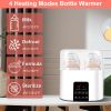 Electric Baby Milk Bottle Warmer fit for 2 Bottle Fast Milk Warmer Formula Warmer with 4 Heating Modes Adjustable Temperature Display Screen 24H Therm