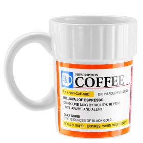Homorous Prescription Coffee Mug 10oz Caffeine Tea Ceramics Cup for Caffeine Lover (Option: CoffeeMug)