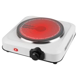 1000W Electric Infrared Single Burner Portable Heating Hot Plate Stove Countertop RV Hotplate with 7.5” Glass Cooktop Stepless Temperature Adjustments (Option: SingleBurnerWhite)
