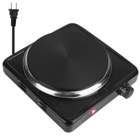 1500W Electric Single Burner Portable Heating Hot Plate Stove Countertop RV Hotplate with Non Slip Rubber Feet 5 Temperature Adjustments (Option: Stove1500WBlack)