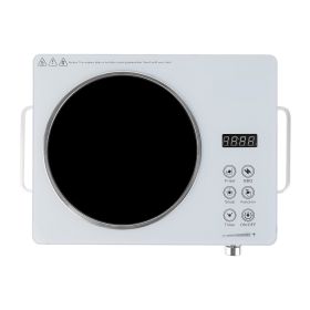 3500W Electric Single Ceramic Stove Electric Cooktop Hot Plate Infrared Countertop Burner with 12 Power & Temperature Levels 0-3H Timer Portable Handl (Option: SingleBurnerWhite)