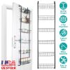 6 Tier Over Door Pantry Organizer Hanging Hooks Door Storage Rack Carbon Steel Basket 62.99in Over Door Shelf for Kitchen Bathroom