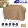 57-inch BBQ Grill Cover Weather Resistant Outdoor Barbeque Grill Covers UV Resistant w/ PU Coating Adjustable Strap Fasteners for Charcoal Gas Electri