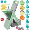 Safe Mandoline Food Slicer Potatoes Cutter French Fries Adjustable Vegetable Fruit Slicer Chopper Dicer with Container Dishwasher Safe