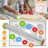 Dough Rolling Pin Dough Roller Stainless Steel Rolling Pins with 4 Removable Adjustable Thickness Rings and Rolling Mat for Baking Pizza Fondant Pie C