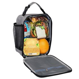 Insulated Lunch Box Portable Work Lunch Pail Bag School Lunchbox Picnic Food Storage Coolbag with Handle (Option: KidLunchBagGrey)