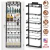 Over The Door Pantry Organizer 6-Tier Pantry Door Organizer Carbon Steel 110LBS Loading Easy Install Behind Door Storage For Closet Kitchen Bathroom 5