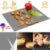 BBQ Grill Mat Non-Stick Mesh Mat Baking Sheet Liner Reusable Reversible Washable for Outdoor Gas Charcoal