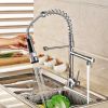 Kitchen Sink Faucet Single Handle Pre-Rinse Spring Pulldown Spray Head Kitchen Faucet Chrome Plated Finish Lead-Free