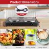 1800W Electric Infrared Dual Burner Portable Heating Hot Plate Stove Countertop RV Hotplate with 7.5” & 6.3” Glass Cooktop Stepless Temperature Adjust