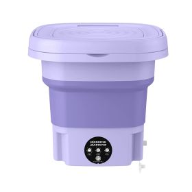 Portable Washing Machine Foldable Laundry Machine with Detachable Drain Basket 3 Modes Electric Clothes Washer for Underwear Socks Towels Baby Clothes (Option: WashingMachinePurple)