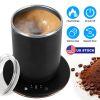 Auto Stirring Coffee Mug with Lid Temperature Control Self-Heating Automatic Magnetic Mixing Mug with 3 Heat Settings Auto-Off Function For Coffee Tea